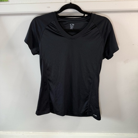 C9 Champion Black Athletic V-Neck Short Sleeve Top - Picture 1 of 4